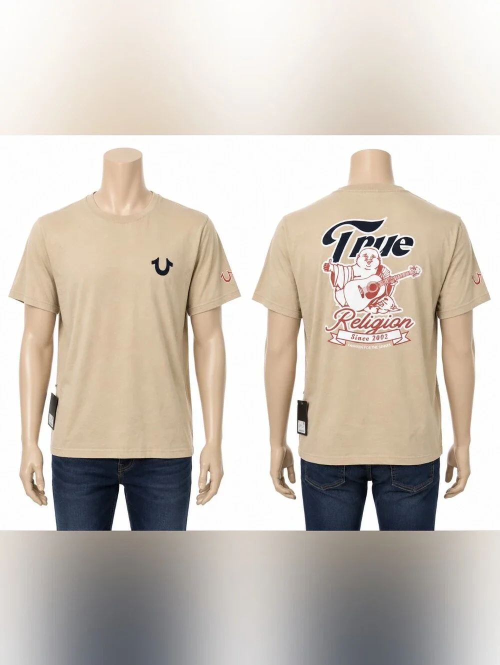 True Religion Tan Graphic Logo Short-Sleeve Tee